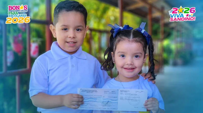 bonos presidenciales, educación nicaragua, ciclo escolar 2026, gobierno sandinista, mined nicaragua, apoyo escolar, educación gratuita, niñez nicaragüense, útiles escolares, revista en vivo, 21 de enero de 2026
