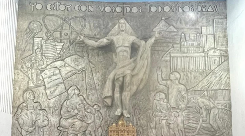 restauración, mural, iglesia santo domingo, managua, alcaldía de managua, altar mayor, arte y cultura, patrimonio cultural de managua, cristo resucitado, cultural y religioso