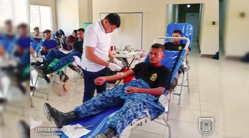 Ejercito, Nicaragua, participo, jornada, donación, sangre, coordinación, Banco Nacional, voluntaria,