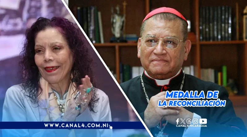 nicaragua, rosario murillo, cardenal miguel obando y bravo, medalla,