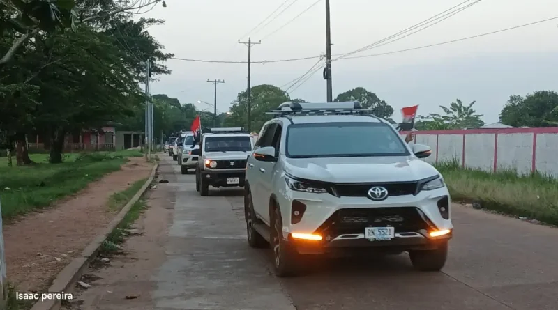 bilwi, febrero heroico, diana motorizada, costa caribe norte, paz y unidad, militancia sandinista, policia nacional, bomberos unidos,