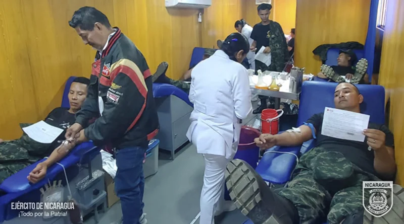 donacion de sangre, ejercito de nicaragua, banco de sangre,