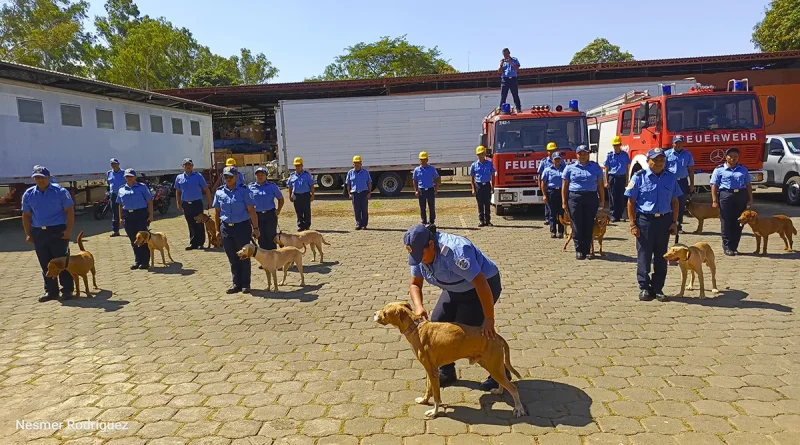 Bomberos unidos, técnica canina, encontrar personas vivas, búsqueda, Managua, Nicaragua, rescatar,